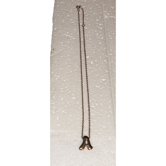 Vtg. Sarah Coventry Initial Monogram Bubble Necklace Letter "A" Gold-Tone 16/18" - Picture 2 of 5